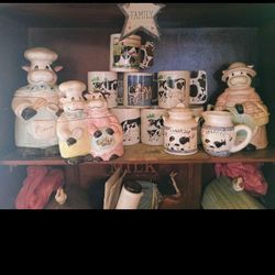 Cow Coffee Cups And Cookie Jars 