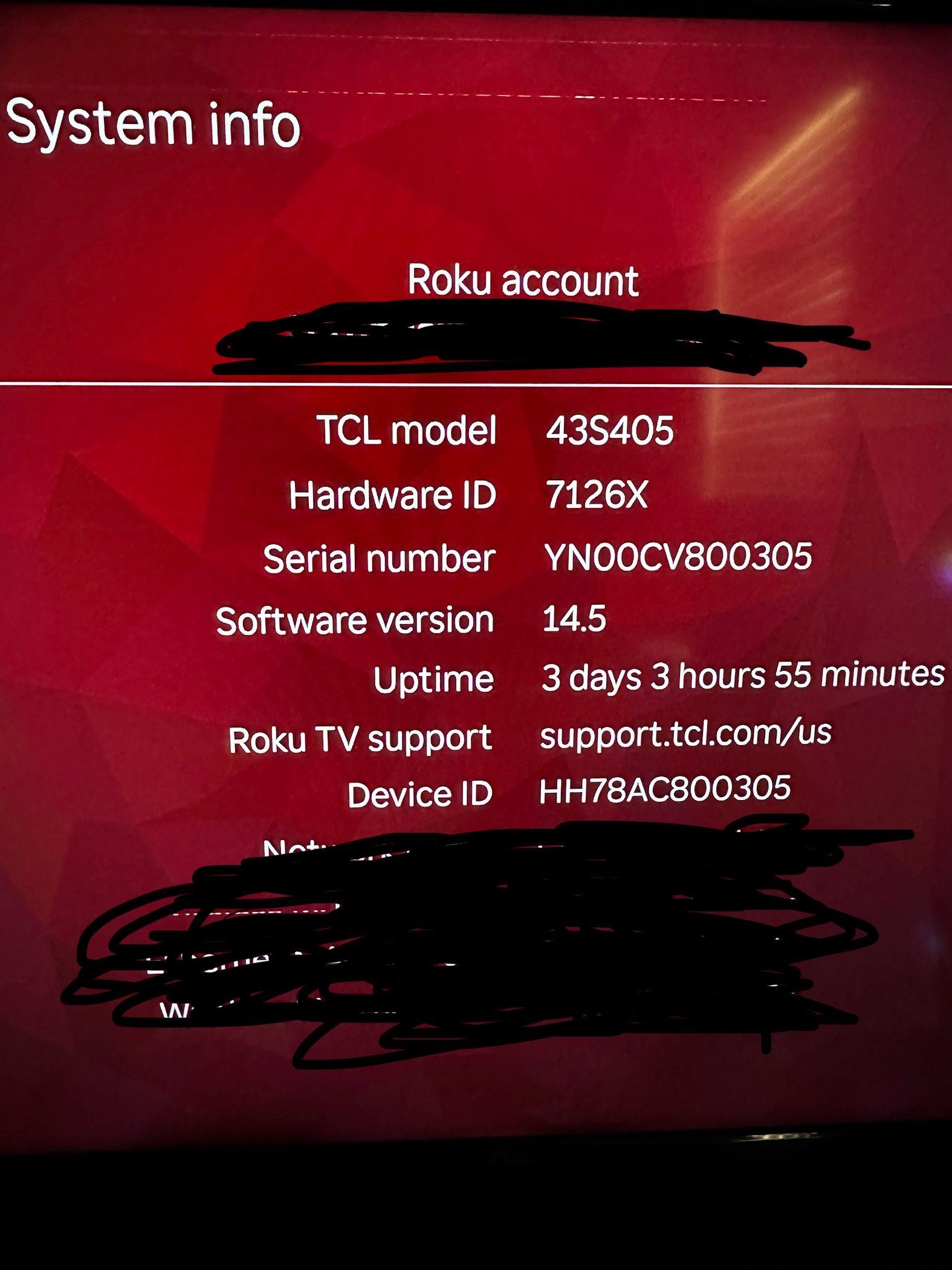 TCL Roku Smart TV 43” - Read Desc