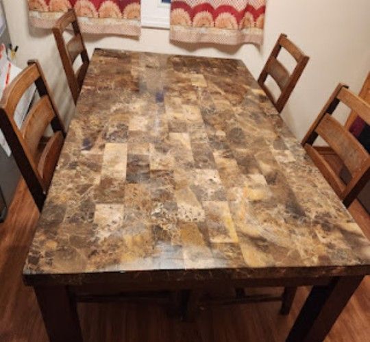 Marble Table With 4 Chairs