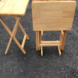3 Solid wood good condition very strong Folding chairs