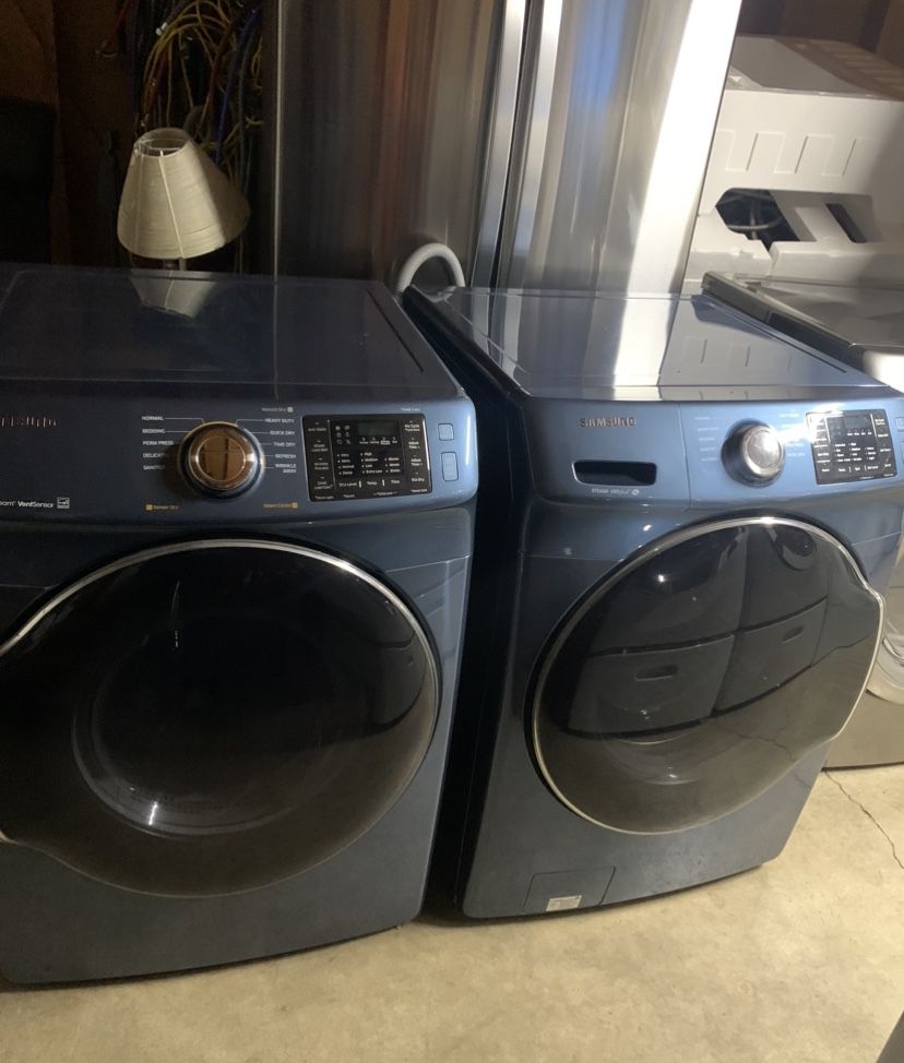 Beautiful Baby Blue Front Load, Samsung Washer And Dryer