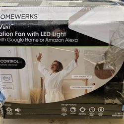 Homewerks IOT LED Fan 2-Sone 110-CFM White Lighted Bathroom Ventilator Fan