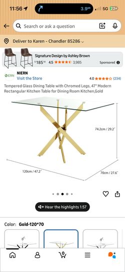 Glass dining table
