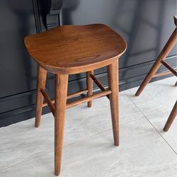 Set of Walnut Counter Stools