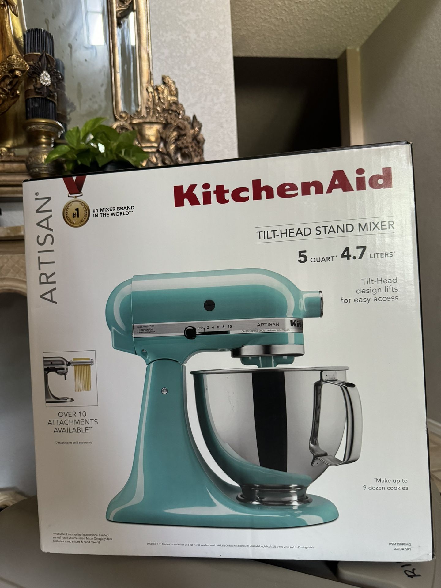 Aqua Sky- Teal Artisan Kitchenaid Mixer