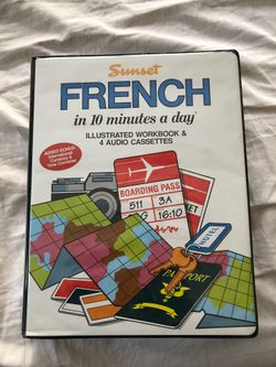 Sunset French in 10 Minutes a day workbook and 4 audio cassettes