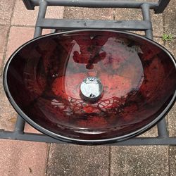 Elite Red Glass Vessel Sink