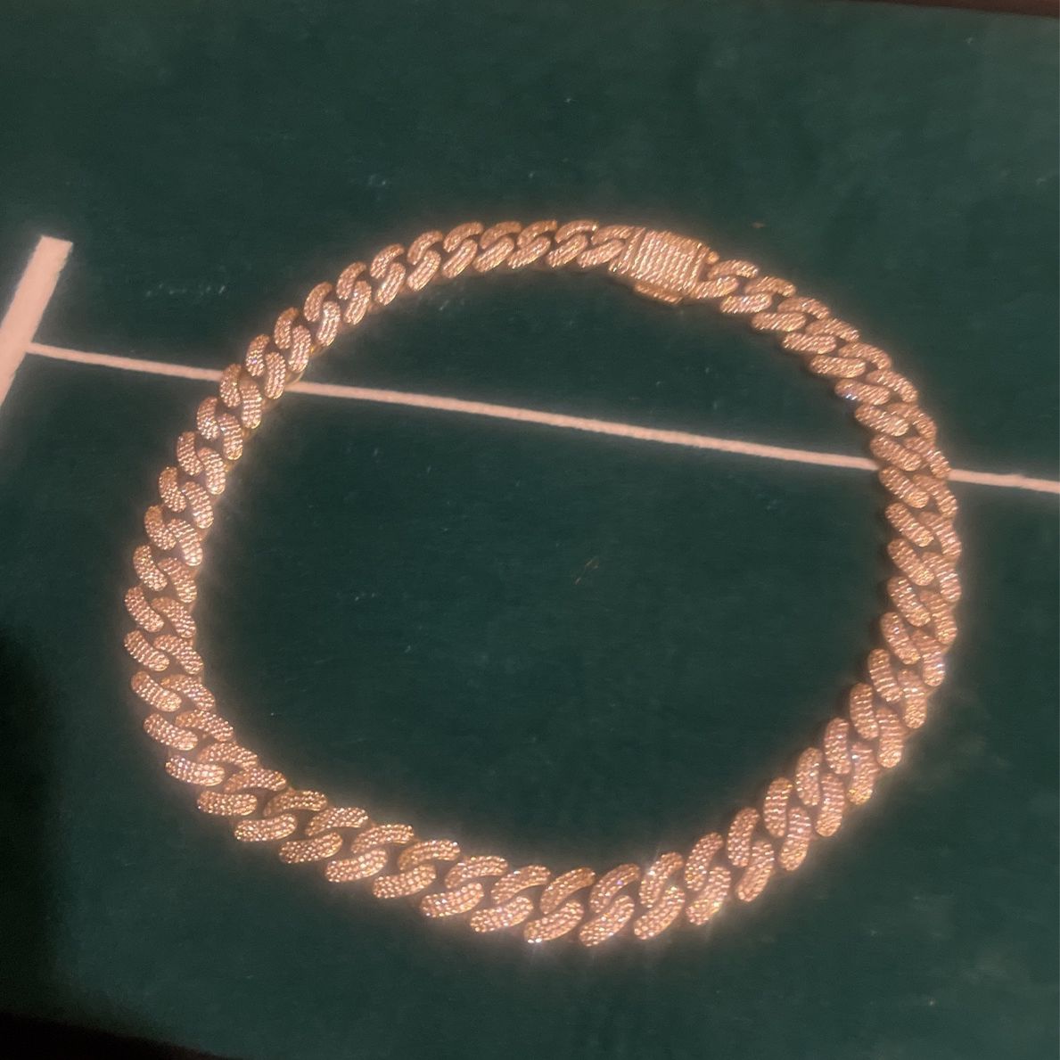 14k gold plated Chain With white gold diamonds 
