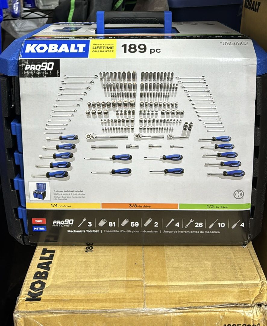 189 Pc Mechanic Tool Set With Box - Kobalt