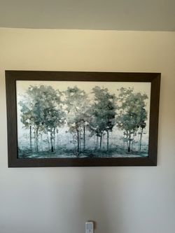 Framed Abstract Forest Wall Art