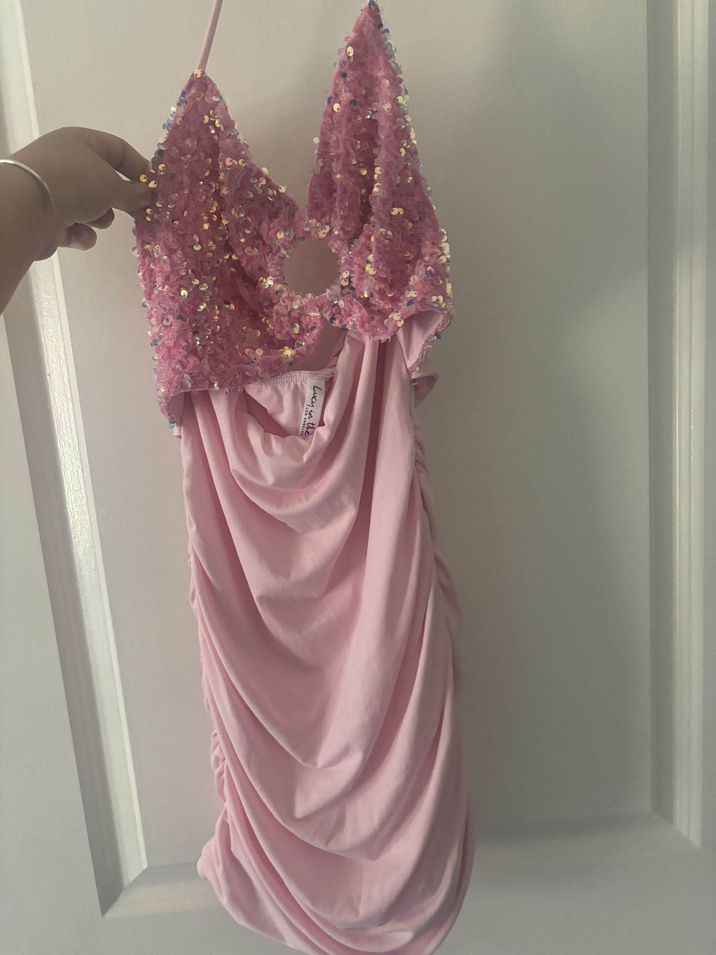 Pink Sequin Mini Dress (HOCO Dress)