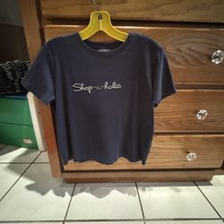 Charter Club Navy Blue T-Shirt With Rhinestones Size M