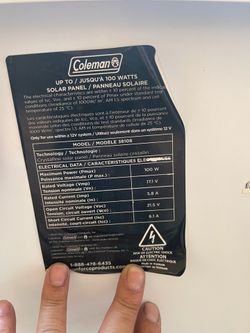 100 watt Coleman solar panels