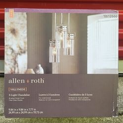 Allen & Roth 3-Light Brushed Nickel Farmhouse Clear Glass Jar