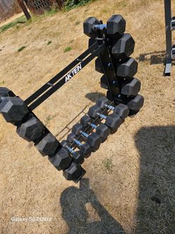 Dumbells Weights And Rack