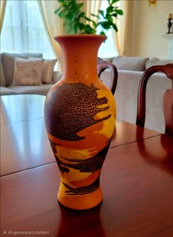 Vintage Royal Haeger "Earth Wrap" art pottery vase 13" Tall