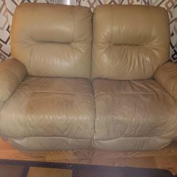 2 Tan Recliner Chairs 