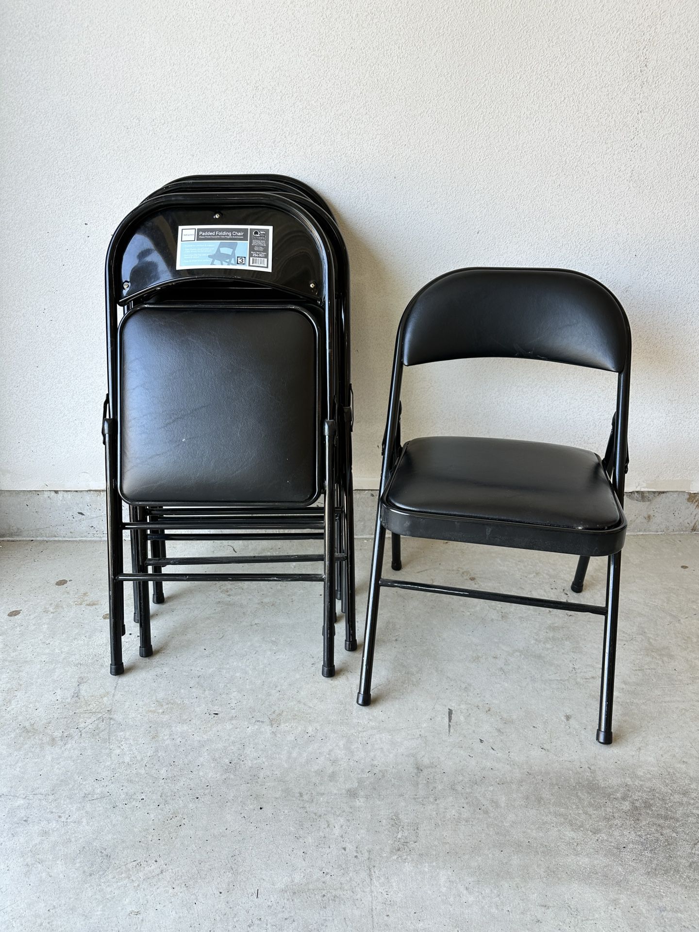 Folding Chairs Padded, Black