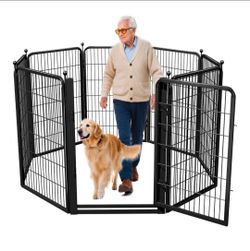 New 40" H 8 panel with Gate animal barrier garden fence for yard, camping, fencing
