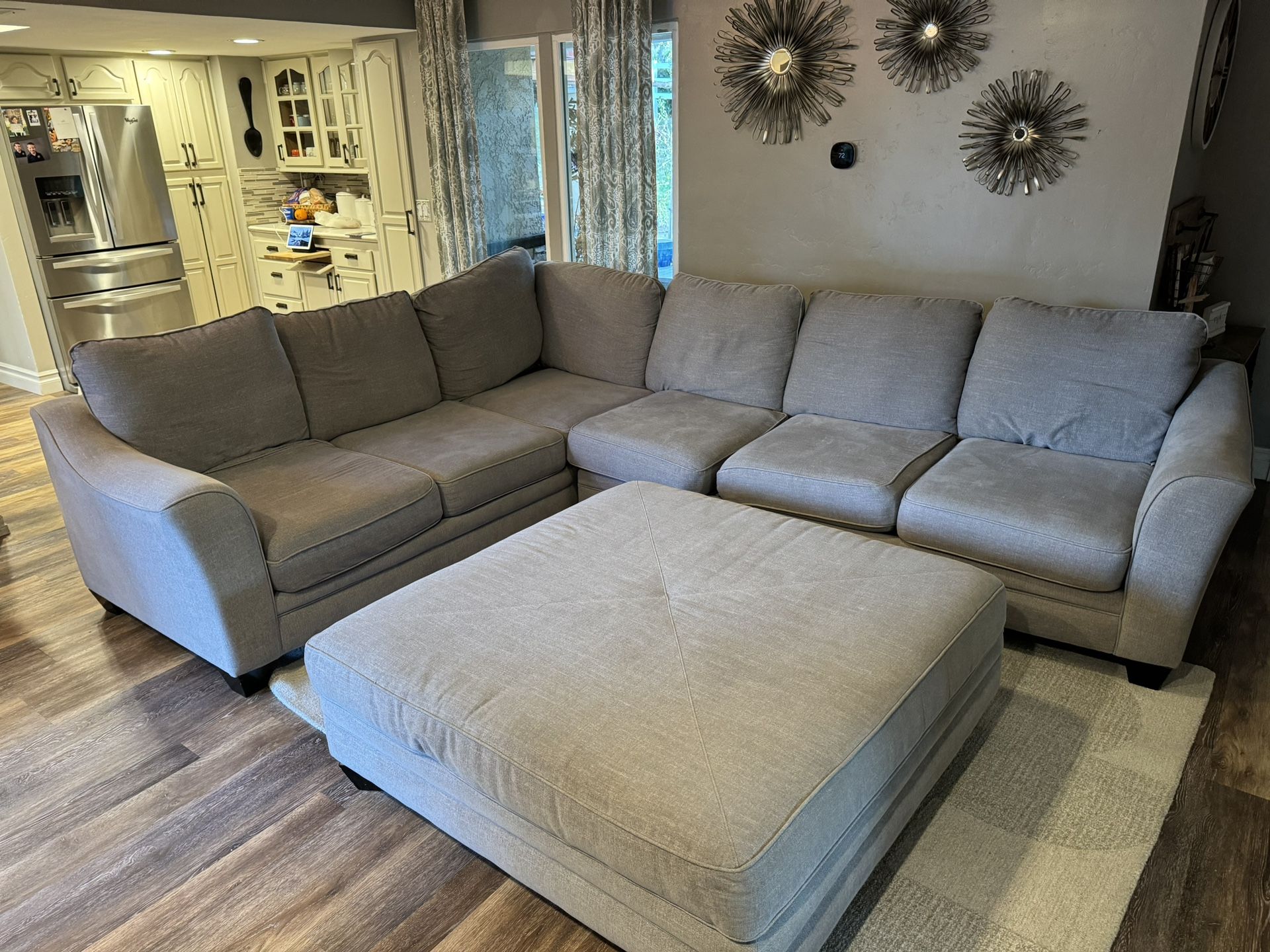 Sectional Couch Loveseat Chaise Ottoman Gray 