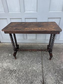 Antique English Bobbin Console Table