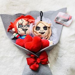 Chucky & Tiffany Plush Bouquet Horror Valentine's Day Gift