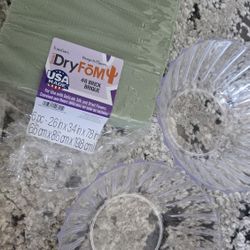 Dry floral foam and 2 acrylic bowls  arrangements wedding bachelorette bridal shower 