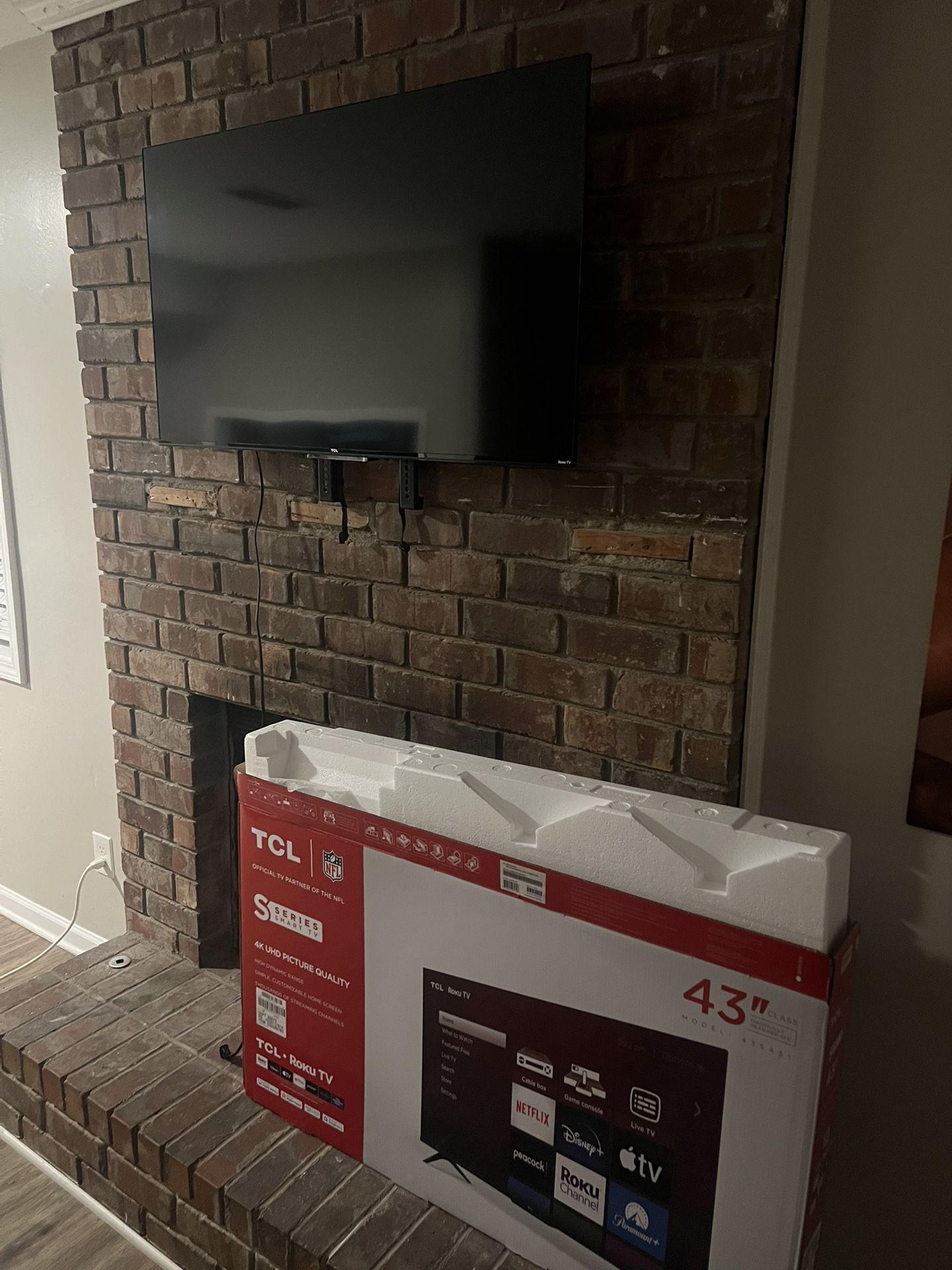 43” TCL TV With Stand & Wall Mount