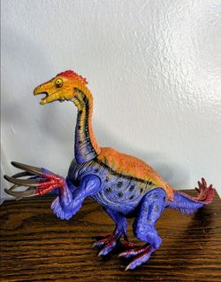 Therizinosaur Dinosaur Toy Figure Posable 4 in Purple Yellow 2019