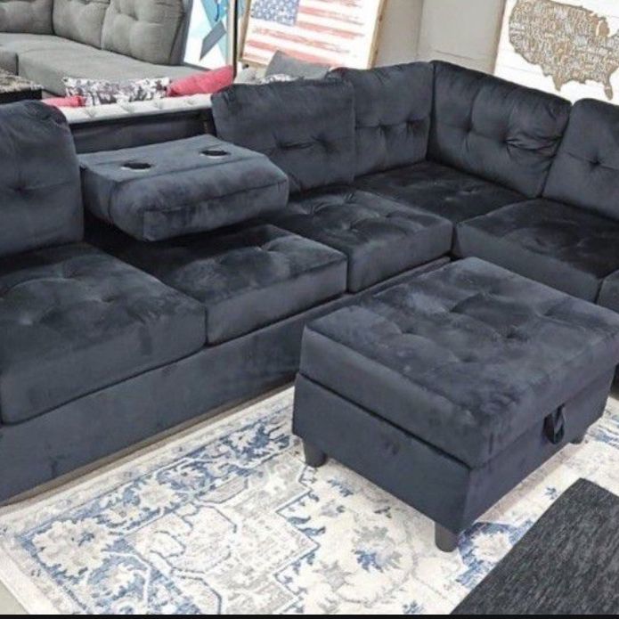 New Sectional with Ottoman And Free Delivery 