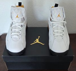 Jordan High-Top True Flight Sneakers White and Gold