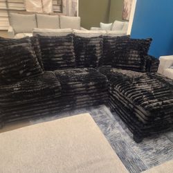 New Upgraded Chaise Sofa!! Brand new Byers Market Black Chaise Sofas (also Available in Grey & Cream);