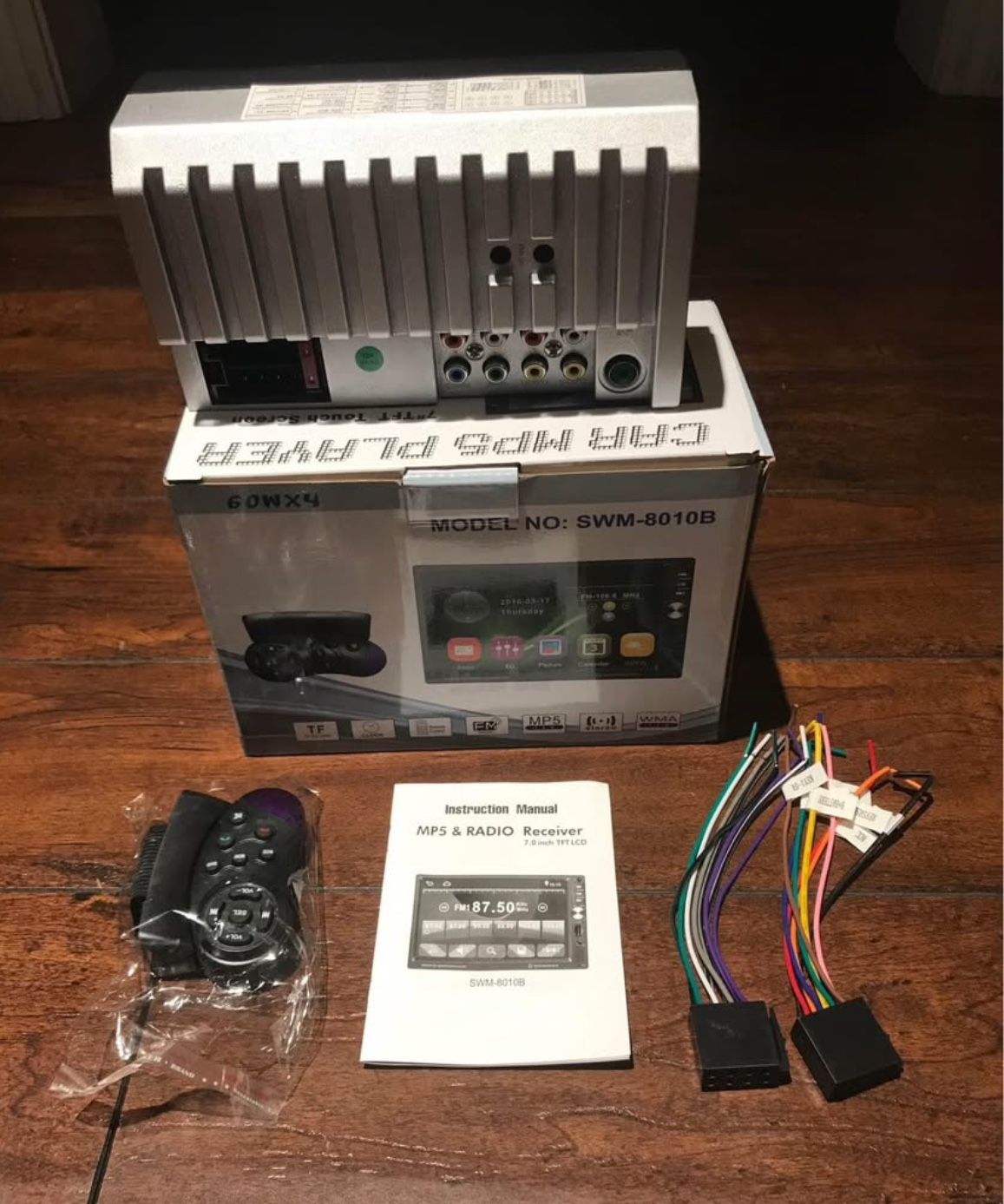 Double Din Car Stereo in-Dash BT Touch Screen 7 inch , Support Backup Rear View Camera (not included) Video MP5/4/3 Player, Radio FM, Car Stereo Recei