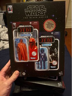 Star Wars Black Series ROTJ 40th Anniversary Emperor's Royal Guard & Carbonized TIE Pilot Set