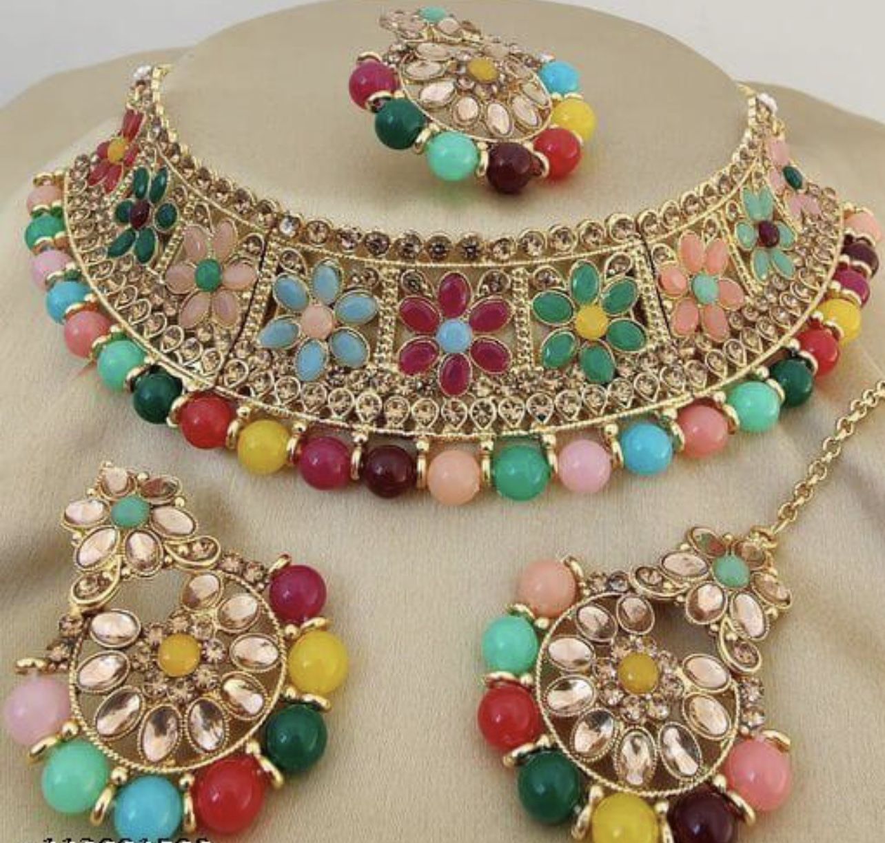 Indian Gold Plated Party wear Choker Set 