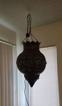 Large Handcrafted Moroccan Pendant Light – $160