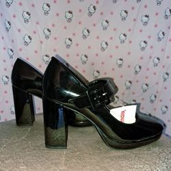 Shiny Black evening 4" heels