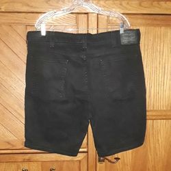 Levi's 541 (Sz. 40 = 42"W 9.5" In) Dark Wash Black, Men's Stretch Denim Shorts