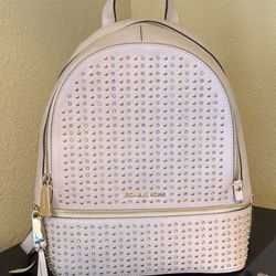 Michael Kors Rhea Studded Medium Leather Backpack