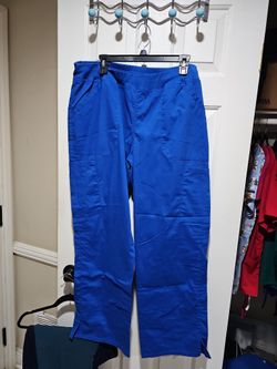 SCRUB BOTTOMS Cargo Style Blue