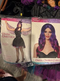 Dark Unicorn Adult Costume & Ombre Wig