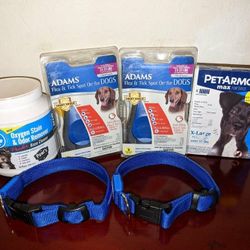 X6 NEW DOG CANINE LOT COLLAR PET ARMOR MAX FLEA & TICK SPOT ON OXYGEN STAIN & ODOR REMOVER