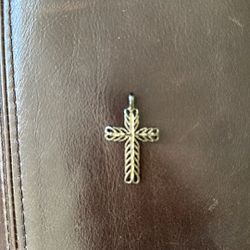 Braided Metal Cross Charm