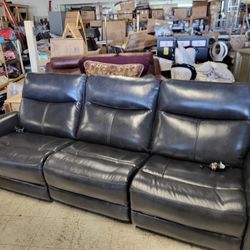 Brand New Top Grain Leather Sofa Electric Recline