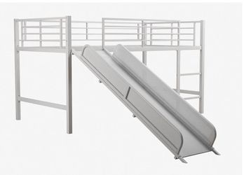 Twin Metal Loft Bed with Slide