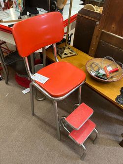Vintage 1940s Stylaire Deluxe Kitchen Step Stool Chair