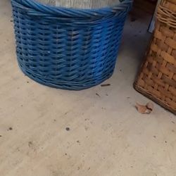 Blue Wicker Basket