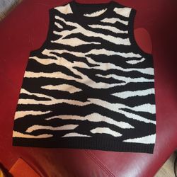 Zebra Print Sweater Material Tank