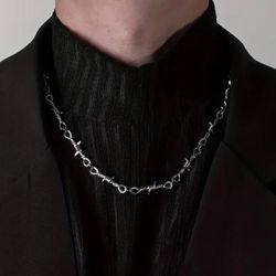 Stainless Steel Hip Hop Punk Thorns almost 20” in Long Necklace for men’s women Necklace -CHN