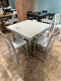 5PC Gray Dining Table Set